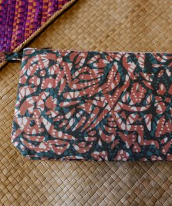 batik pouch green beige