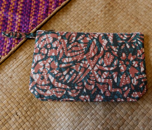 batik pouch green beige