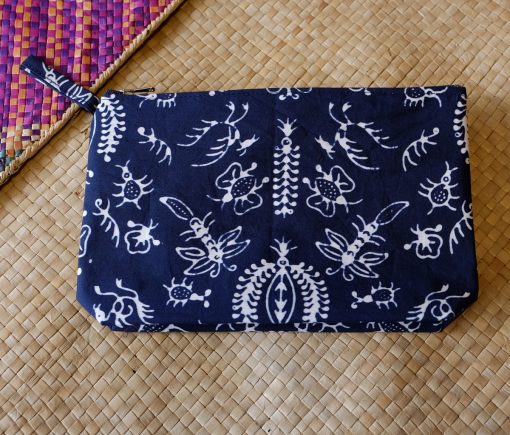 batik pouch navy