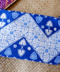 batik pouch blue floral