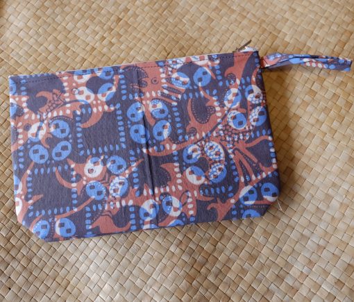 batik pouch teal