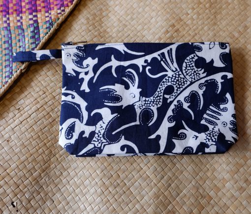 batik cosmetic pouch black