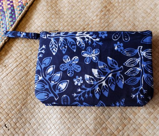 batik pouch dark blue