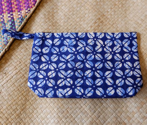 batik pouch cobalt