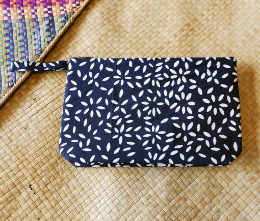 batik pouch black petals