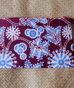 batik flat pouch wine