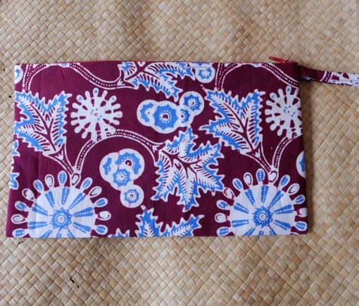 batik flat pouch wine