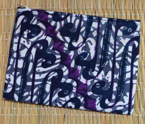 batik flat medium pouch purple