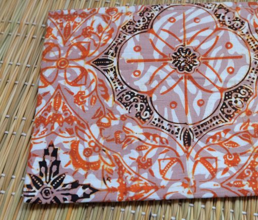 batik medium flat pouch orange