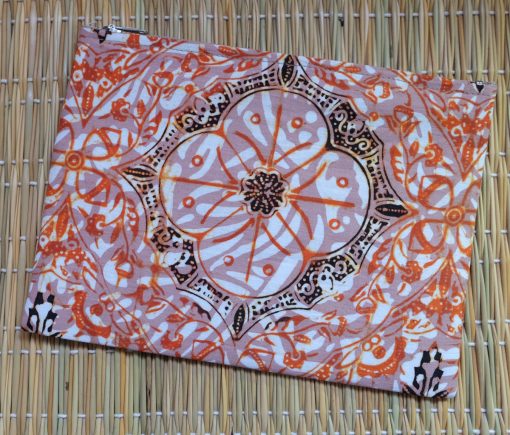 batik flat medium pouch orange