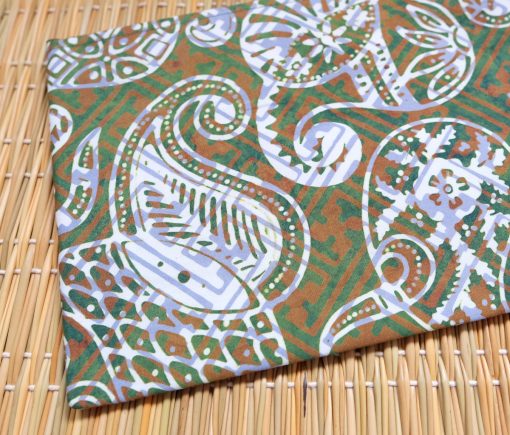 batik flat medium paisley green